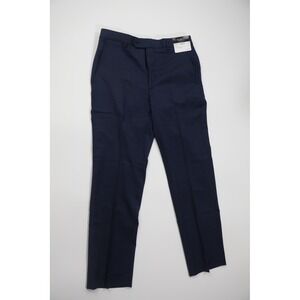 Kenneth Cole Dress Pants Modern Fit 32/30 Navy Blue Wool Stretch Formal Business